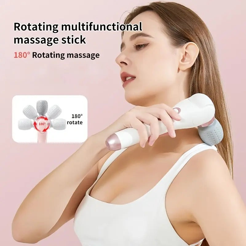 180° Foldable Cordless Handheld Massager – 5-Speed Rechargeable Portable Full Body Massage Stick for Neck, Back, Shoulders, Waist & Legs